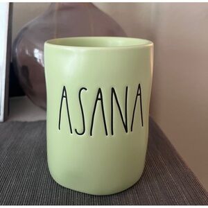 NWT Rae Dunn ASANA Double-sided Ceramic Candle